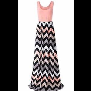 Coral Chevron Maci Dress
